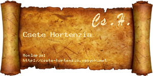 Csete Hortenzia névjegykártya